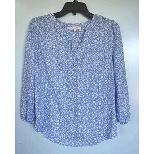 Mainly Yours Light Blue Floral Button-Front Blouse